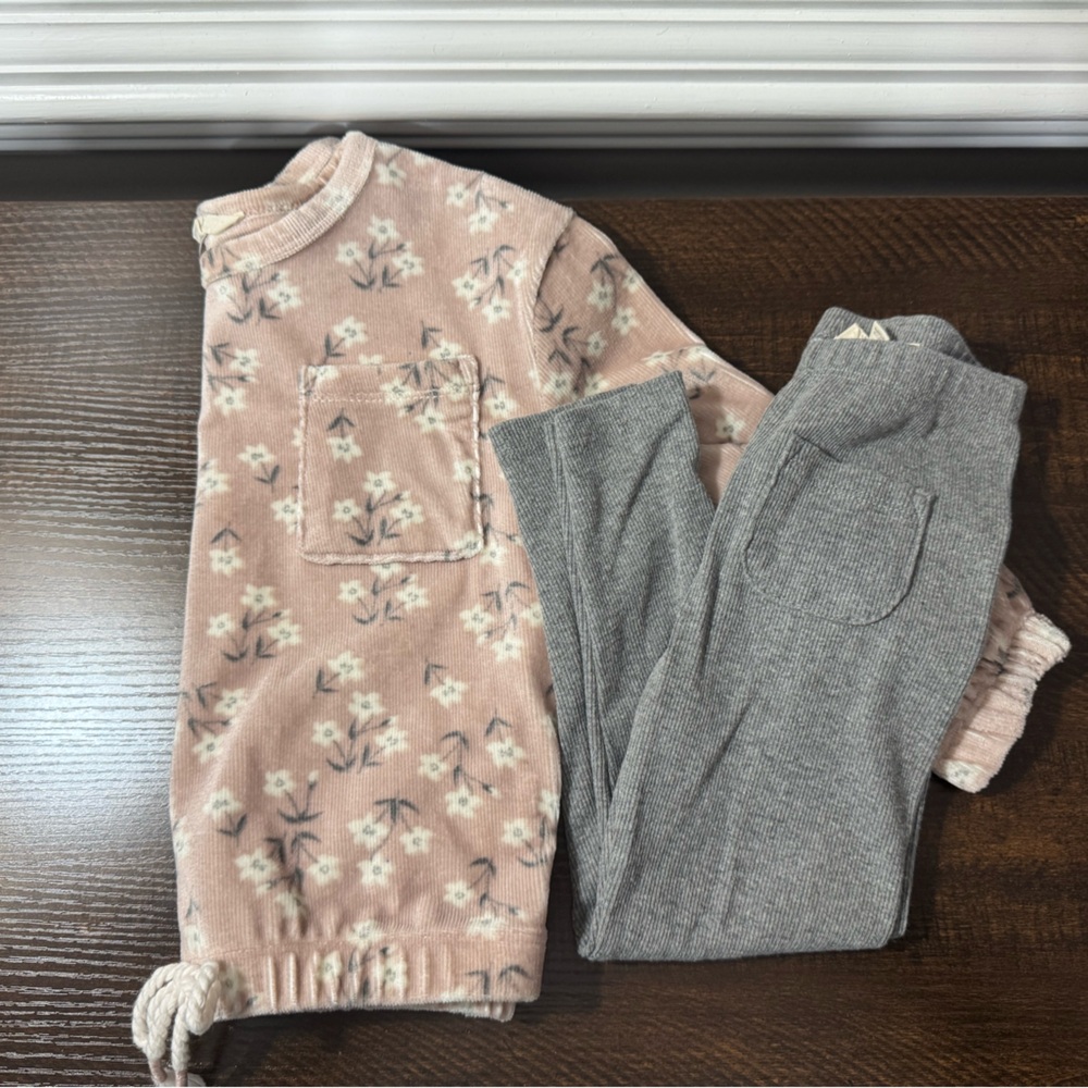 Jessica Simpson Pink Floral and Gray Sweatpants